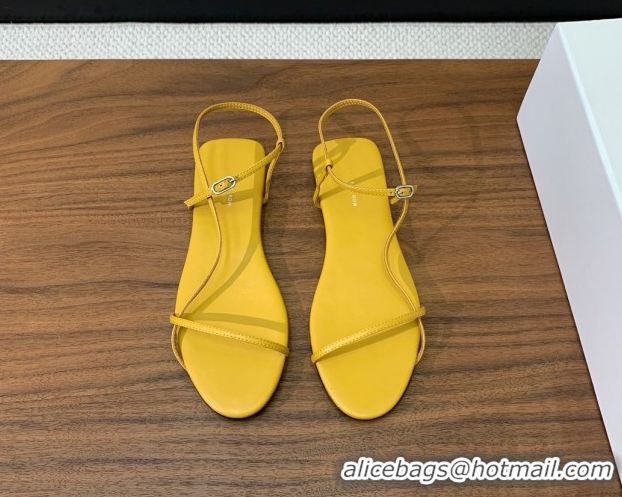 Luxurious The Row Bare Flat Sandal in Leather TR052910 Yellow 2025
