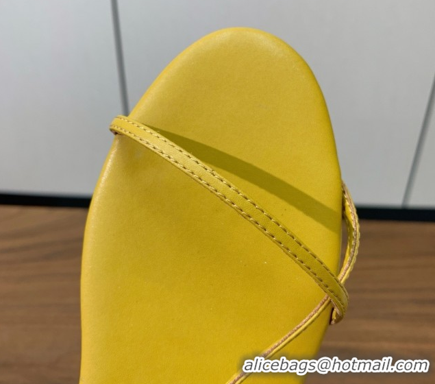 Luxurious The Row Bare Flat Sandal in Leather TR052910 Yellow 2025
