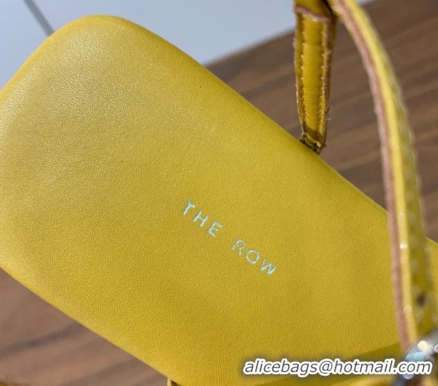 Luxurious The Row Bare Flat Sandal in Leather TR052910 Yellow 2025
