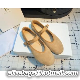 Good Quality The Row Boheme MJ Shoe in Suede TR052914 Tan 2025