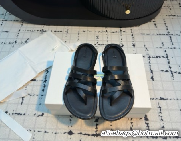 Most Popular The Row Line Sandals in Leather TR052916 Black 2025