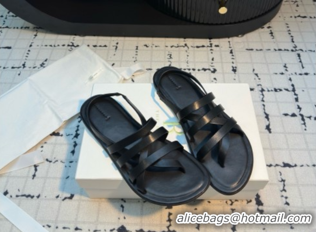 Most Popular The Row Line Sandals in Leather TR052916 Black 2025