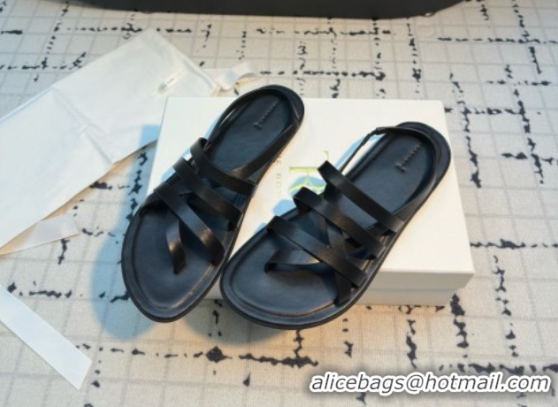 Most Popular The Row Line Sandals in Leather TR052916 Black 2025
