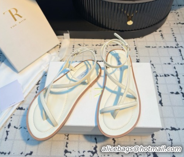 Grade Quality The Row Ankle Strap Sandal in White Leather TR052917 2025