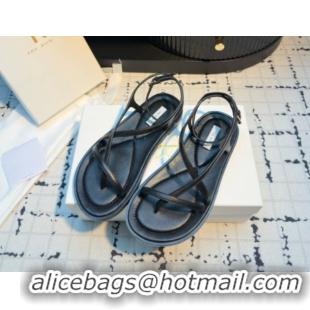 Charming The Row Ankle Strap Sandal in Black Leather TR052918 2025