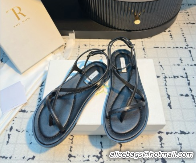 Charming The Row Ankle Strap Sandal in Black Leather TR052918 2025