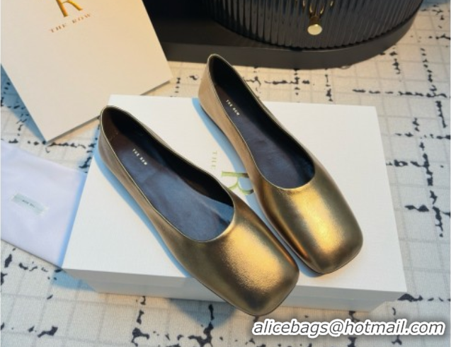 Good Product The Row Square Ballet Flats in Gold Lambskin TR052921 2025