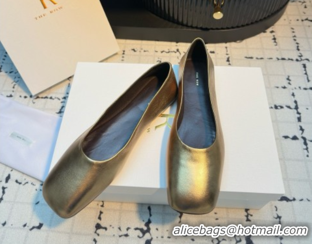 Good Product The Row Square Ballet Flats in Gold Lambskin TR052921 2025