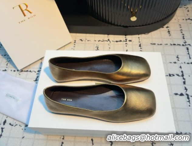Good Product The Row Square Ballet Flats in Gold Lambskin TR052921 2025