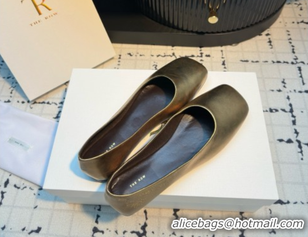 Good Product The Row Square Ballet Flats in Gold Lambskin TR052921 2025