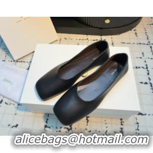 Cheap Price The Row Square Ballet Flats in Black Lambskin TR052923 2025