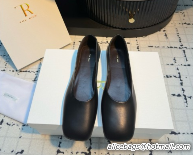 Cheap Price The Row Square Ballet Flats in Black Lambskin TR052923 2025