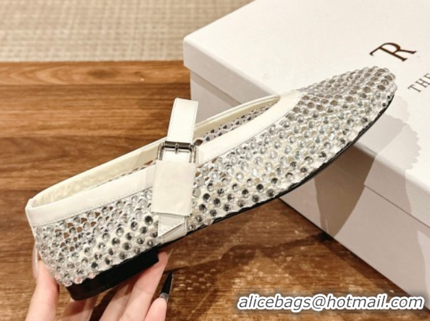 Sumptuous The Row Strass Ballet Flats Slipper White 0604094 2025