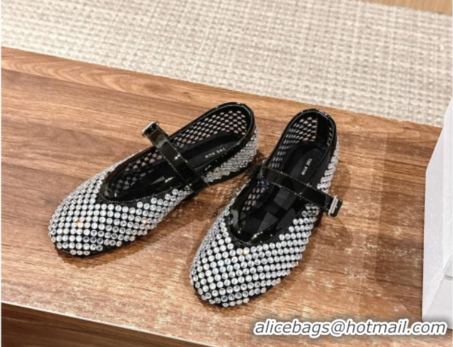 Sophisticated The Row Strass Ballet Flats Slipper Black 0604095