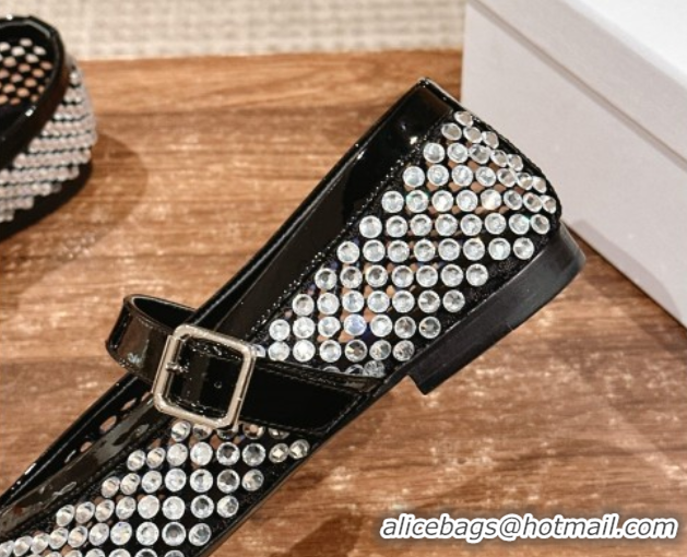 Sophisticated The Row Strass Ballet Flats Slipper Black 0604095