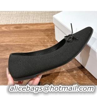 Stylish The Row Knit Ballet Flats Black 0604096