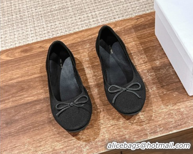 Stylish The Row Knit Ballet Flats Black 0604096