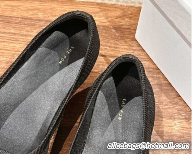Stylish The Row Knit Ballet Flats Black 0604096