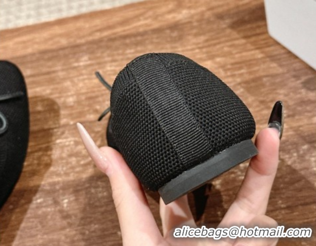 Stylish The Row Knit Ballet Flats Black 0604096