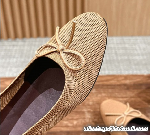 Perfect The Row Knit Ballet Flats Brown 0604097