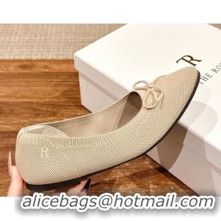 Buy Luxury The Row Knit Ballet Flats Beige 0604098