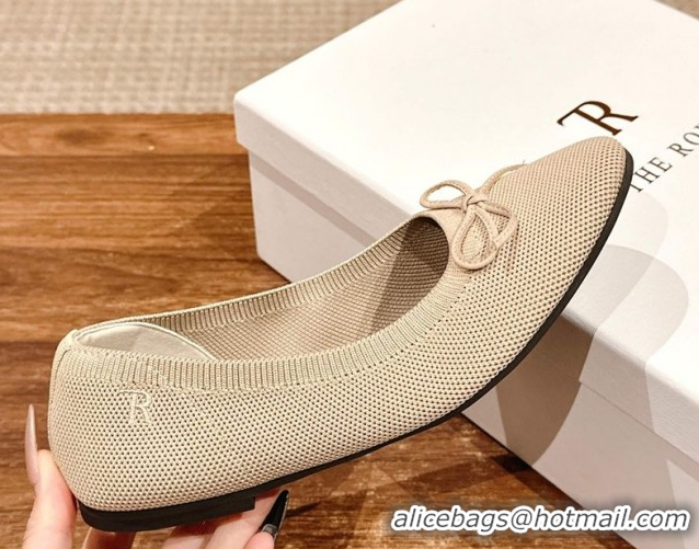 Buy Luxury The Row Knit Ballet Flats Beige 0604098