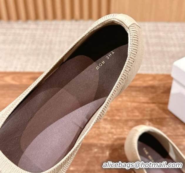 Buy Luxury The Row Knit Ballet Flats Beige 0604098
