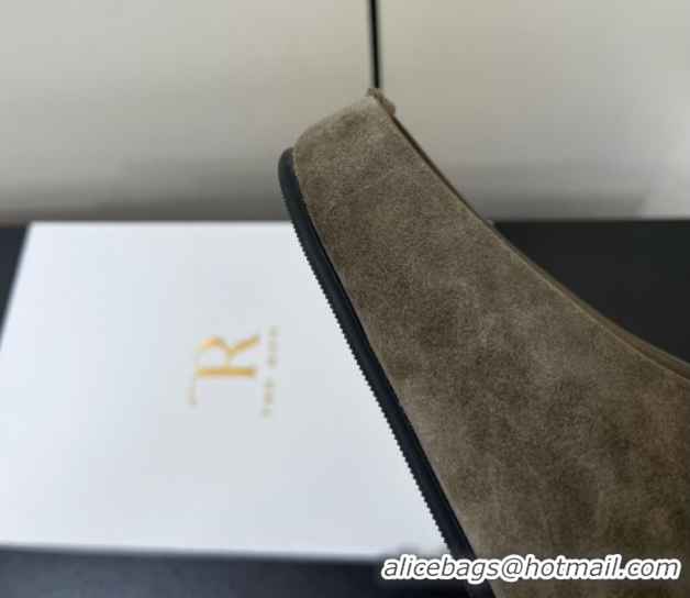 Sophisticated The Row Suede Platform Slides Sandal Dark Grey 0604099