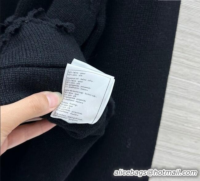 Best Quality Chanel Wool Blend Cardigan CH110605 Black 2025
