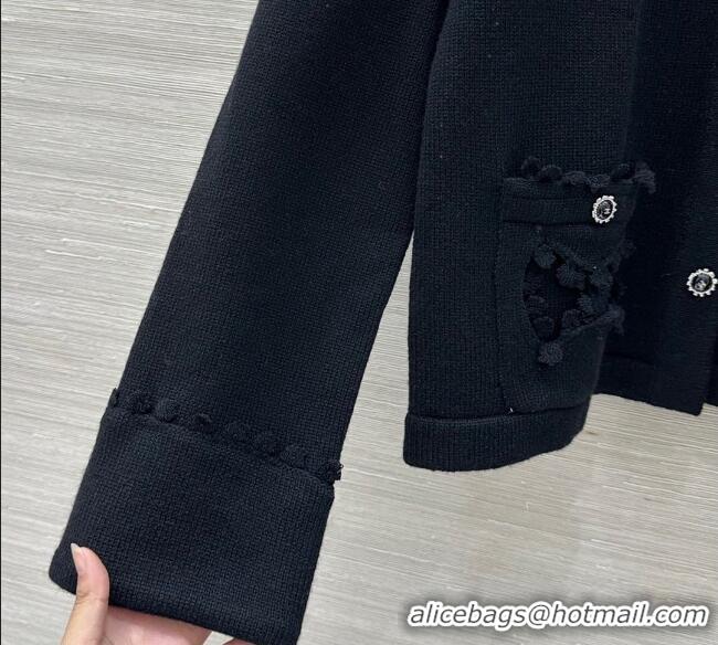 Best Quality Chanel Wool Blend Cardigan CH110605 Black 2025