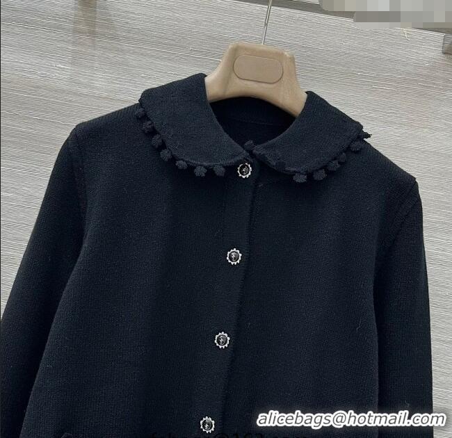Best Quality Chanel Wool Blend Cardigan CH110605 Black 2025
