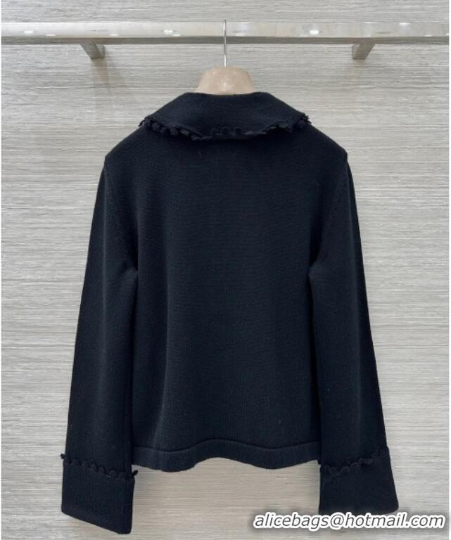 Best Quality Chanel Wool Blend Cardigan CH110605 Black 2025