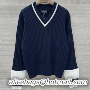 Reasonable Price Chanel Cashmere Blend Sweater CH110622 Blue 2025