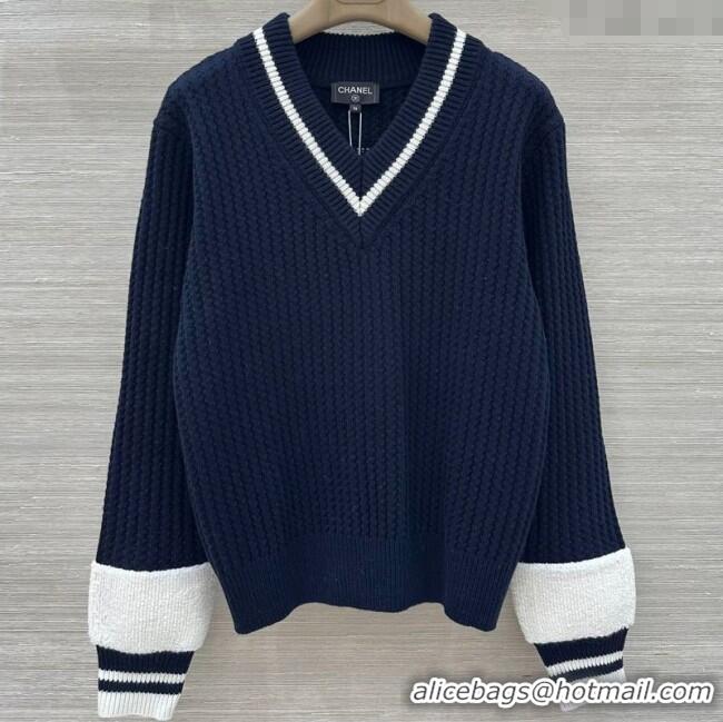 Reasonable Price Chanel Cashmere Blend Sweater CH110622 Blue 2025