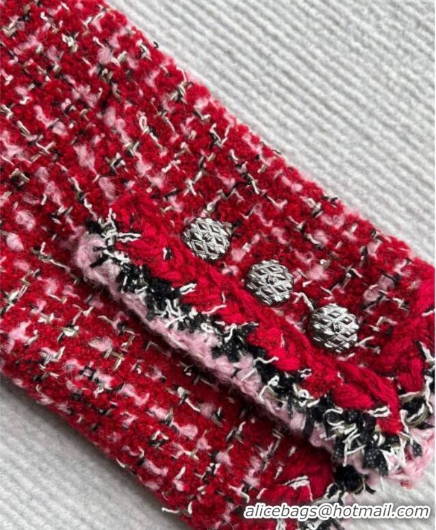 Trendy Design Chanel Wool Blend Tweed Jacket CH110624 Red 2025