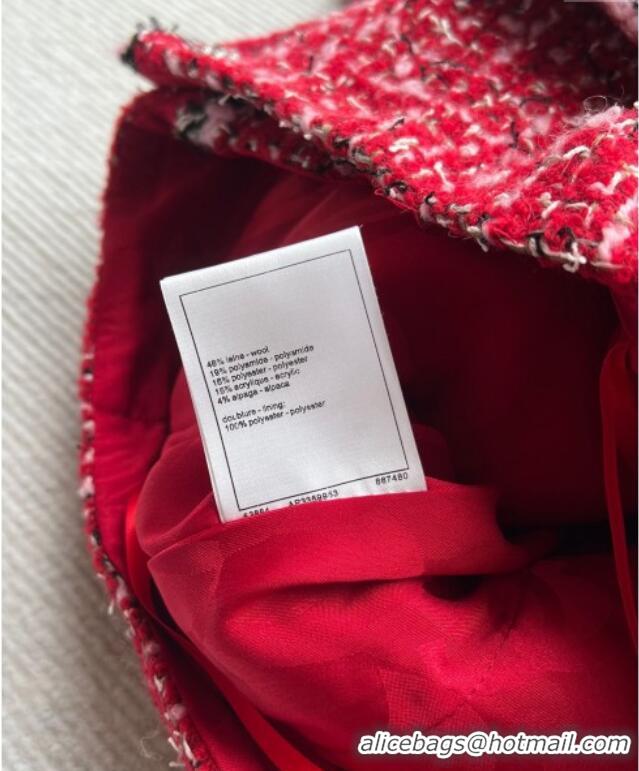 Grade Design Chanel Wool Blend Tweed Skirt CH110624 Red 2025