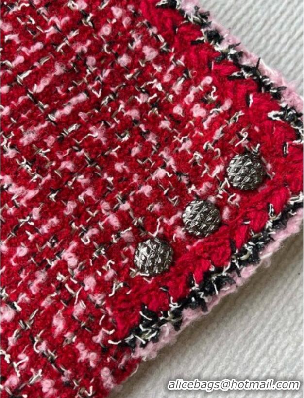 Best Quality Chanel Wool Blend Tweed Pants CH110624 Red 2025
