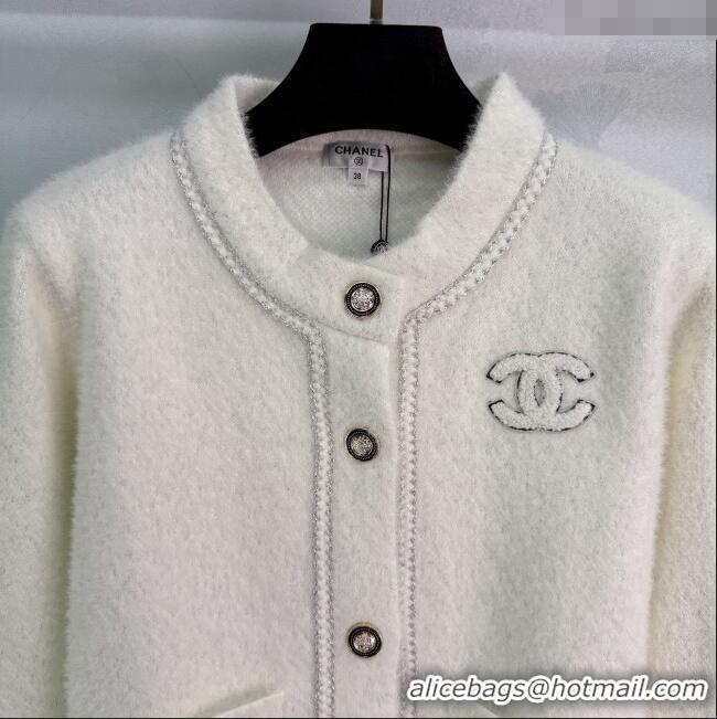 Buy Fashionable Chanel Cardigan CH110628 White 2025