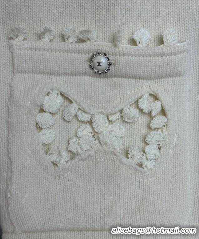 Top Quality Chanel Wool Blend Cardigan CH110657 White 2025