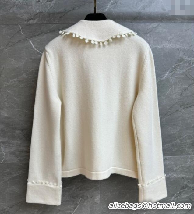 Top Quality Chanel Wool Blend Cardigan CH110657 White 2025