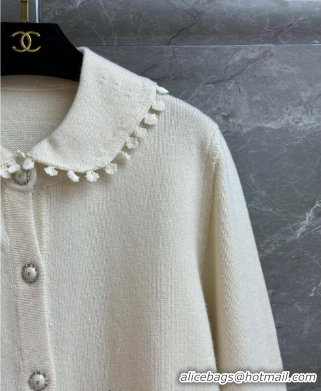 Top Quality Chanel Wool Blend Cardigan CH110657 White 2025