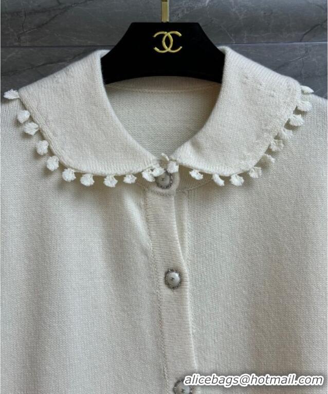 Top Quality Chanel Wool Blend Cardigan CH110657 White 2025