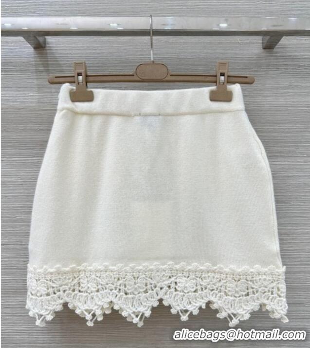 Grade Quality Chanel Knit and Crochet Cardigan and Skirt Set CH110659 White 2025