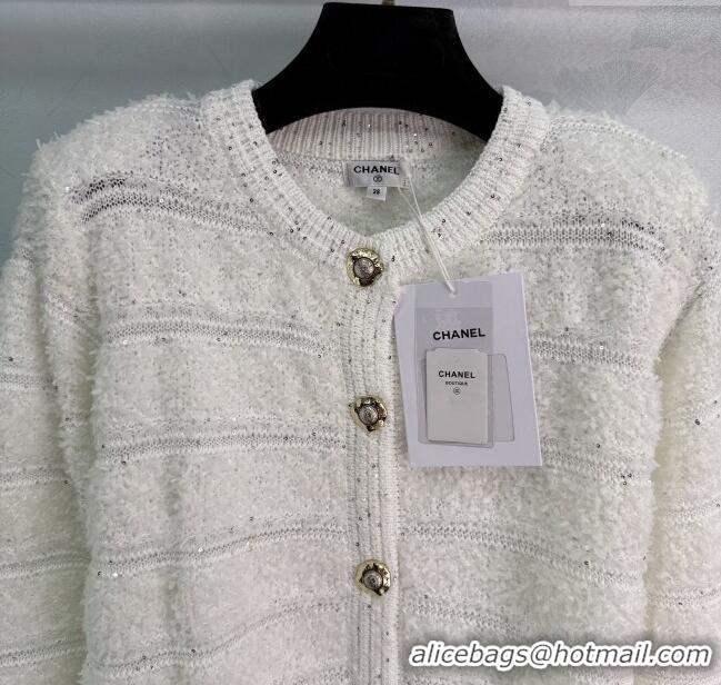 Super Quality Chanel Wool Cardigan CH110664 White 2025