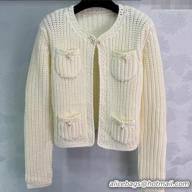 Super Quality Chanel Wool Cardigan CH110664 White 2025