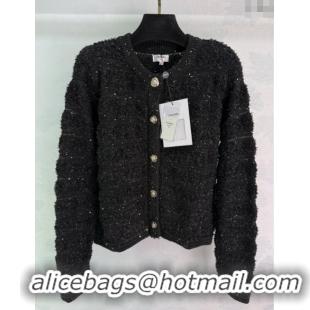 Luxury Cheap Chanel Wool Cardigan CH110664 Black 2025