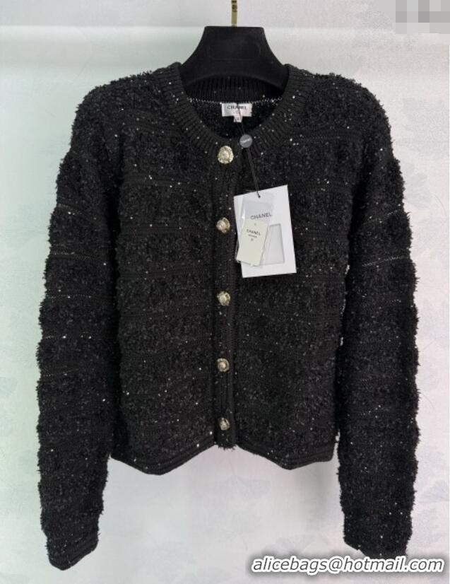 Luxury Cheap Chanel Wool Cardigan CH110664 Black 2025