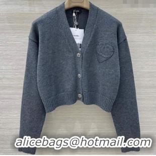 Well Crafted Chanel Wool Heart Cardigan CH110659 Grey 2025
