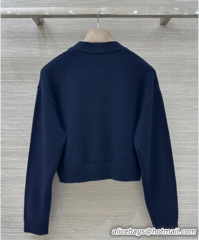 Well Crafted Chanel Wool Heart Cardigan CH110659 Blue 2025