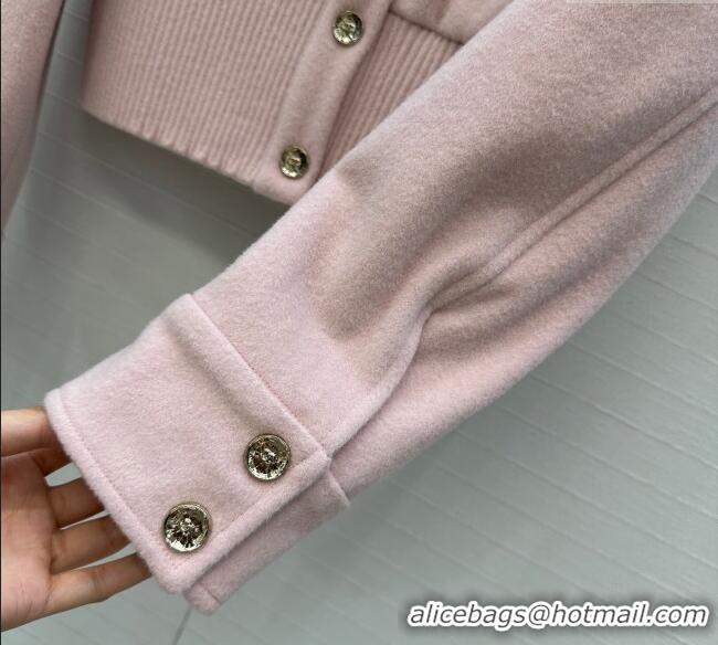Buy Discount Chanel Wool Short Jacket with Heart CH110686 Light Pink 2025